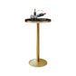 Glam Bar Pub Table Set 1/3/5 Pieces Bar Table and Stools for Dining Room Black-Gold 22"L x 22"W Clearhalo 'Bar Furniture' 'furn' 'furn_home_bar_bar_sets' 'Furniture' 'Home Bars & Bar Sets' 'home_bar_bar_sets' 'Kitchen & Dining Furniture' 6106081