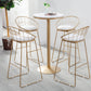 Glam Bar Pub Table Set 1/3/5 Pieces Bar Table and Stools for Dining Room 5 Pieces: 1 White Gold Table, 4 White Gold Stools Clearhalo 'Bar Furniture' 'furn' 'furn_home_bar_bar_sets' 'Furniture' 'Home Bars & Bar Sets' 'home_bar_bar_sets' 'Kitchen & Dining Furniture' 6106082