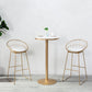 Glam Bar Pub Table Set 1/3/5 Pieces Bar Table and Stools for Dining Room 3 Pieces: 1 White Gold Table, 2 White Gold Stools Clearhalo 'Bar Furniture' 'furn' 'furn_home_bar_bar_sets' 'Furniture' 'Home Bars & Bar Sets' 'home_bar_bar_sets' 'Kitchen & Dining Furniture' 6106087