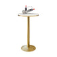 Glam Bar Pub Table Set 1/3/5 Pieces Bar Table and Stools for Dining Room White-Gold 22"L x 22"W Clearhalo 'Bar Furniture' 'furn' 'furn_home_bar_bar_sets' 'Furniture' 'Home Bars & Bar Sets' 'home_bar_bar_sets' 'Kitchen & Dining Furniture' 6106088