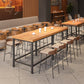 1/5/9 Pieces Modern Wood Bar Table Set Counter Table with Upholstered Stools Clearhalo 'Bar Furniture' 'furn' 'furn_home_bar_bar_sets' 'Furniture' 'Home Bars & Bar Sets' 'home_bar_bar_sets' 'Kitchen & Dining Furniture' 6106106