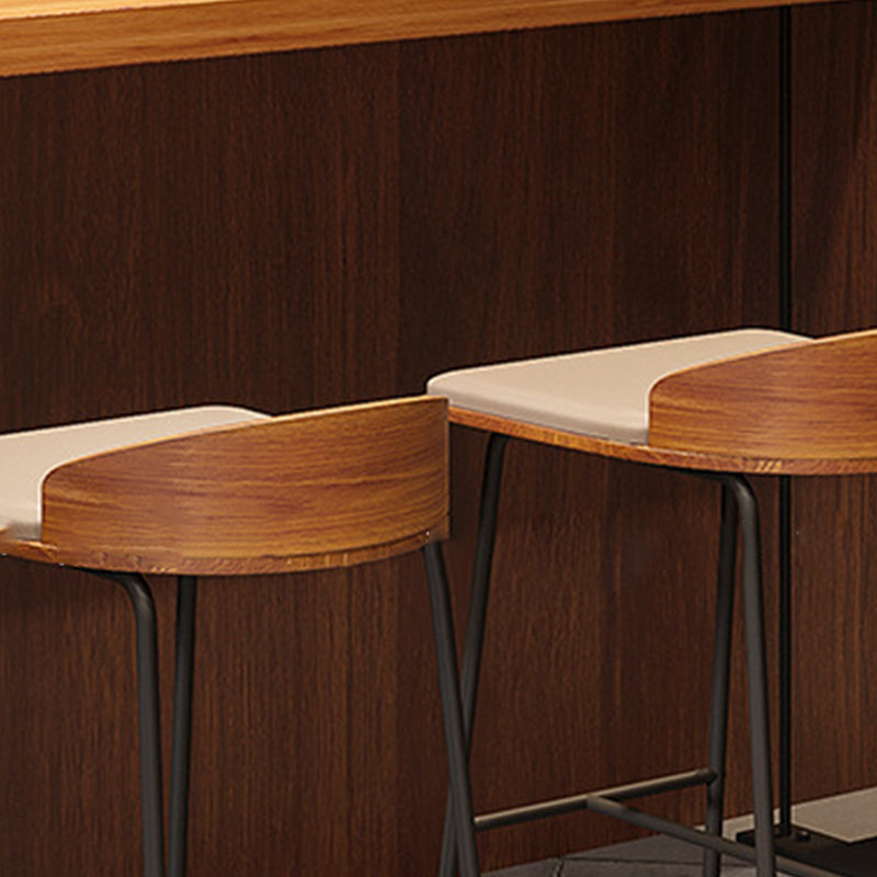 1/5/9 Pieces Modern Wood Bar Table Set Counter Table with Upholstered Stools Clearhalo 'Bar Furniture' 'furn' 'furn_home_bar_bar_sets' 'Furniture' 'Home Bars & Bar Sets' 'home_bar_bar_sets' 'Kitchen & Dining Furniture' 6106108