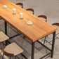 1/5/9 Pieces Modern Wood Bar Table Set Counter Table with Upholstered Stools Clearhalo 'Bar Furniture' 'furn' 'furn_home_bar_bar_sets' 'Furniture' 'Home Bars & Bar Sets' 'home_bar_bar_sets' 'Kitchen & Dining Furniture' 6106111