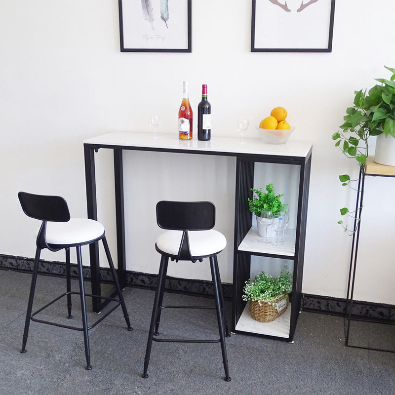 Glam Style Fixed Bar Table 1/2/3 Pieces Faux Marble Rectangle Counter Table Clearhalo 'Bar Furniture' 'furn' 'furn_home_bar_bar_sets' 'Furniture' 'Home Bars & Bar Sets' 'home_bar_bar_sets' 'Kitchen & Dining Furniture' 6106124