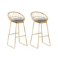 Glam Style Fixed Bar Table 1/2/3 Pieces Faux Marble Rectangle Counter Table White-Gold 30"H Stools (Set of 2) Clearhalo 'Bar Furniture' 'furn' 'furn_home_bar_bar_sets' 'Furniture' 'Home Bars & Bar Sets' 'home_bar_bar_sets' 'Kitchen & Dining Furniture' 6106129