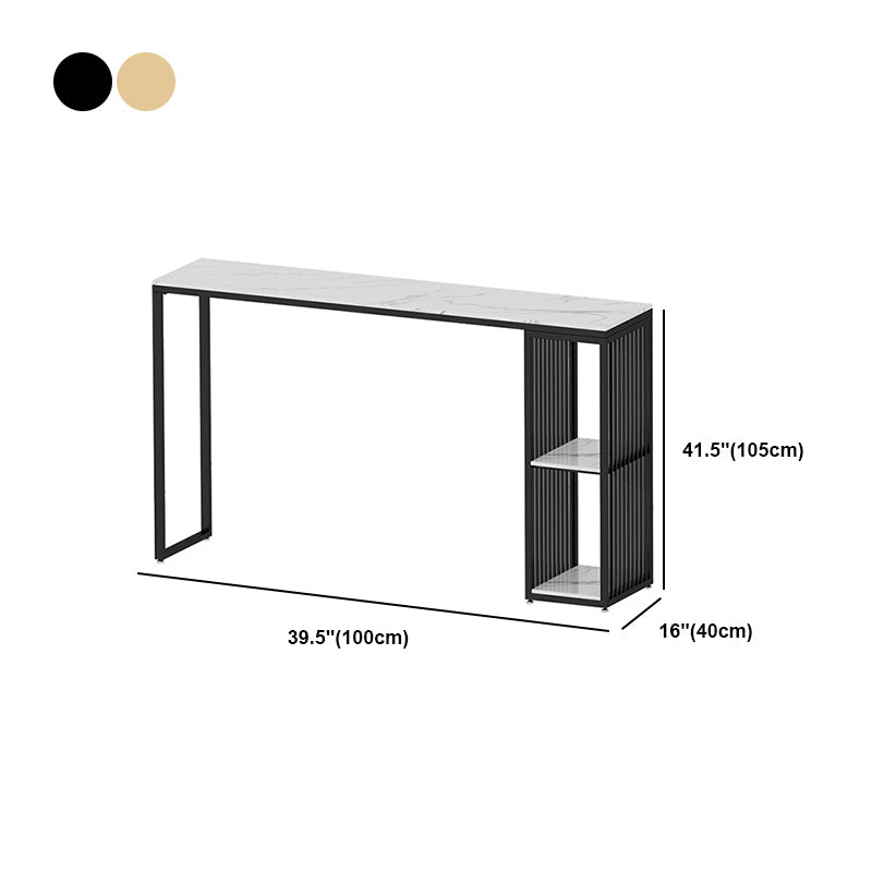 Glam Style Fixed Bar Table 1/2/3 Pieces Faux Marble Rectangle Counter Table Clearhalo 'Bar Furniture' 'furn' 'furn_home_bar_bar_sets' 'Furniture' 'Home Bars & Bar Sets' 'home_bar_bar_sets' 'Kitchen & Dining Furniture' 6106134