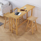 Natural Bar Table Set 1/4 Pieces Rectangle Solid Wood Counter Table Set 4 Pieces: Table, 3 Stools Clearhalo 'Bar Furniture' 'furn' 'furn_home_bar_bar_sets' 'Furniture' 'Home Bars & Bar Sets' 'home_bar_bar_sets' 'Kitchen & Dining Furniture' 6106182