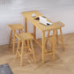 Natural Bar Table Set 1/4 Pieces Rectangle Solid Wood Counter Table Set Clearhalo 'Bar Furniture' 'furn' 'furn_home_bar_bar_sets' 'Furniture' 'Home Bars & Bar Sets' 'home_bar_bar_sets' 'Kitchen & Dining Furniture' 6106187