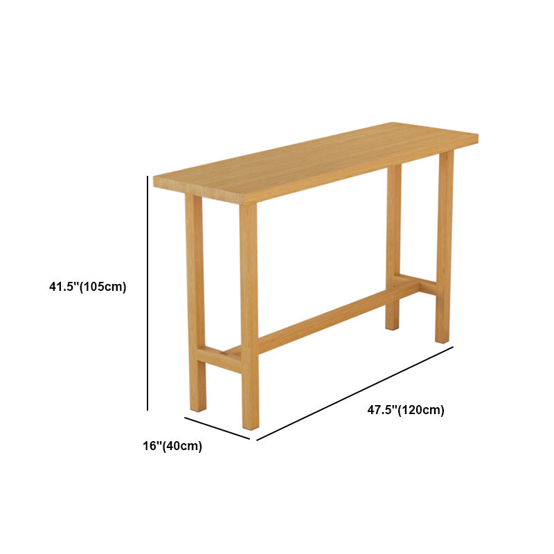 Natural Bar Table Set 1/4 Pieces Rectangle Solid Wood Counter Table Set Clearhalo 'Bar Furniture' 'furn' 'furn_home_bar_bar_sets' 'Furniture' 'Home Bars & Bar Sets' 'home_bar_bar_sets' 'Kitchen & Dining Furniture' 6106193