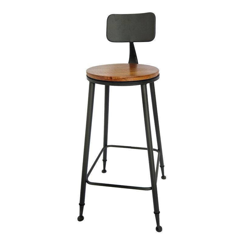 Industrial Rectangle Bar Table Set 1/6 Pieces Solid Wood Fixed Counter Table Black-Brown 30"H Stool (Single) Clearhalo 'Bar Furniture' 'furn' 'furn_home_bar_bar_sets' 'Furniture' 'Home Bars & Bar Sets' 'home_bar_bar_sets' 'Kitchen & Dining Furniture' 6106228