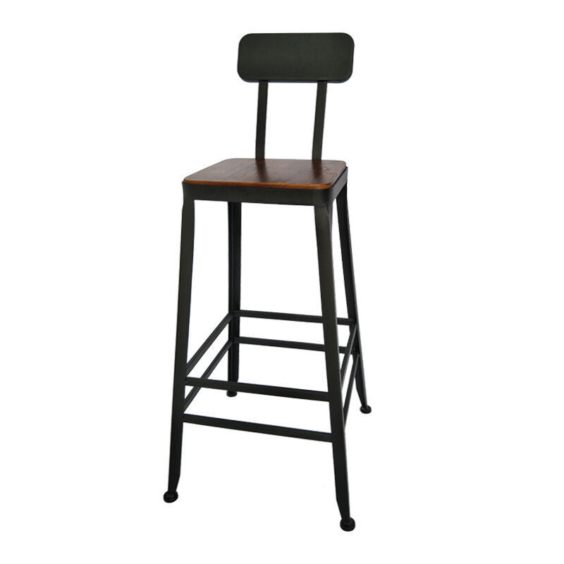 Industrial Rectangle Bar Table Set 1/6 Pieces Solid Wood Fixed Counter Table Brown 30"H Stool (Single) Clearhalo 'Bar Furniture' 'furn' 'furn_home_bar_bar_sets' 'Furniture' 'Home Bars & Bar Sets' 'home_bar_bar_sets' 'Kitchen & Dining Furniture' 6106230