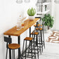 Industrial Rectangle Bar Table Set 1/6 Pieces Solid Wood Fixed Counter Table Clearhalo 'Bar Furniture' 'furn' 'furn_home_bar_bar_sets' 'Furniture' 'Home Bars & Bar Sets' 'home_bar_bar_sets' 'Kitchen & Dining Furniture' 6106233