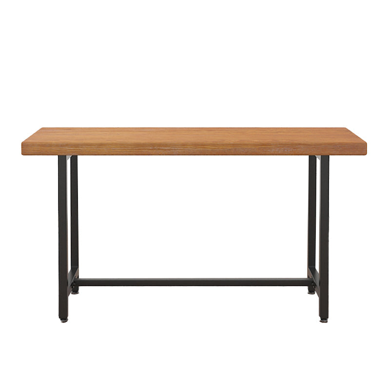 Industrial Rectangle Bar Table Set 1/6 Pieces Solid Wood Fixed Counter Table Clearhalo 'Bar Furniture' 'furn' 'furn_home_bar_bar_sets' 'Furniture' 'Home Bars & Bar Sets' 'home_bar_bar_sets' 'Kitchen & Dining Furniture' 6106234