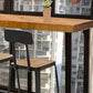 Industrial Rectangle Bar Table Set 1/6 Pieces Solid Wood Fixed Counter Table Clearhalo 'Bar Furniture' 'furn' 'furn_home_bar_bar_sets' 'Furniture' 'Home Bars & Bar Sets' 'home_bar_bar_sets' 'Kitchen & Dining Furniture' 6106237