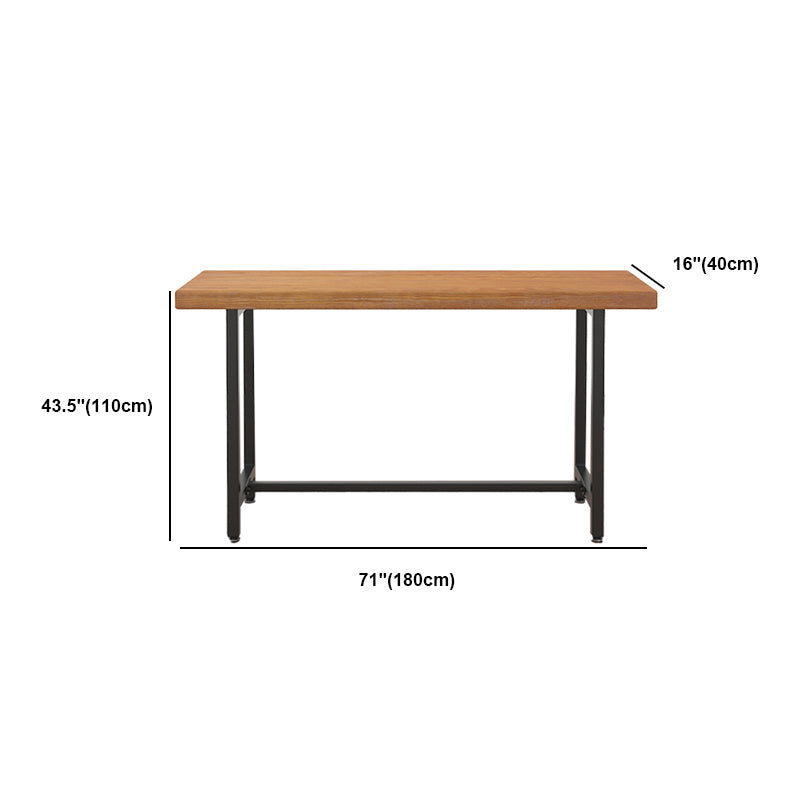 Industrial Rectangle Bar Table Set 1/6 Pieces Solid Wood Fixed Counter Table Clearhalo 'Bar Furniture' 'furn' 'furn_home_bar_bar_sets' 'Furniture' 'Home Bars & Bar Sets' 'home_bar_bar_sets' 'Kitchen & Dining Furniture' 6106242