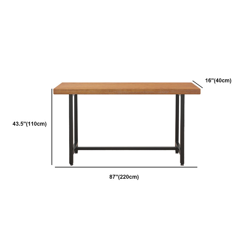 Industrial Rectangle Bar Table Set 1/6 Pieces Solid Wood Fixed Counter Table Clearhalo 'Bar Furniture' 'furn' 'furn_home_bar_bar_sets' 'Furniture' 'Home Bars & Bar Sets' 'home_bar_bar_sets' 'Kitchen & Dining Furniture' 6106244