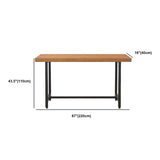 Industrial Rectangle Bar Table Set 1/6 Pieces Solid Wood Fixed Counter Table