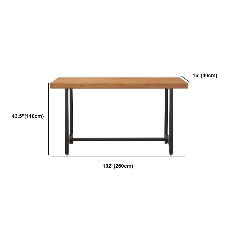 Industrial Rectangle Bar Table Set 1/6 Pieces Solid Wood Fixed Counter Table Clearhalo 'Bar Furniture' 'furn' 'furn_home_bar_bar_sets' 'Furniture' 'Home Bars & Bar Sets' 'home_bar_bar_sets' 'Kitchen & Dining Furniture' 6106246