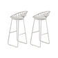 Industrial Rectangular Bar Pub Table Set 1/2/3 Pieces Bar Table and Stools Matte White 30"H Stools (Set of 2) Clearhalo 'Bar Furniture' 'furn' 'furn_home_bar_bar_sets' 'Furniture' 'Home Bars & Bar Sets' 'home_bar_bar_sets' 'Kitchen & Dining Furniture' 6106258