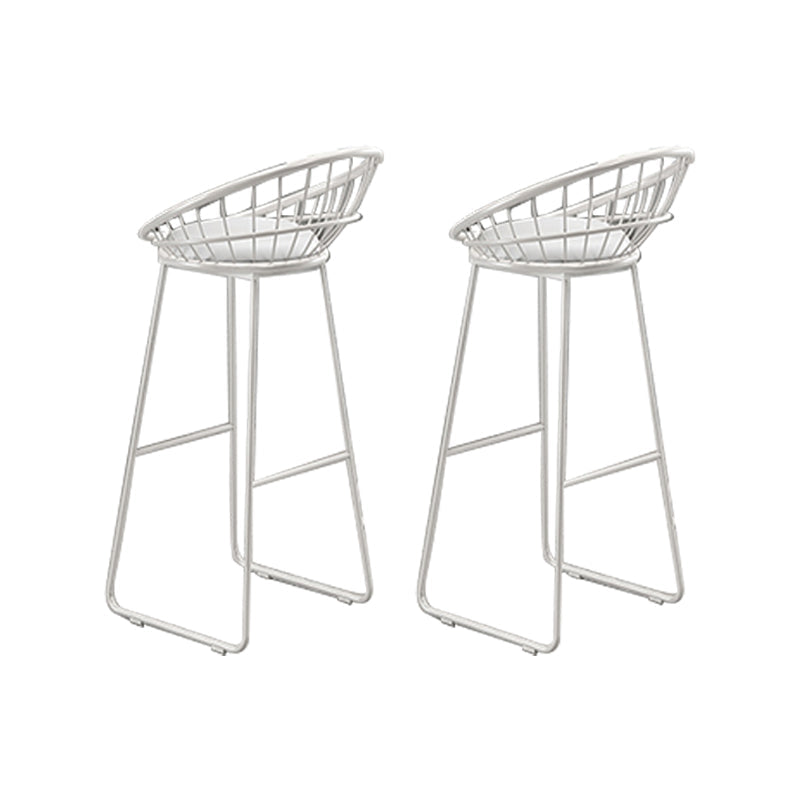 Industrial Rectangular Bar Pub Table Set 1/2/3 Pieces Bar Table and Stools Matte White 30"H Stools (Set of 2) Clearhalo 'Bar Furniture' 'furn' 'furn_home_bar_bar_sets' 'Furniture' 'Home Bars & Bar Sets' 'home_bar_bar_sets' 'Kitchen & Dining Furniture' 6106258