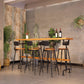 Massivholz-Bartisch-Set, moderner rechteckiger 1/2/7-teiliger Thekentisch