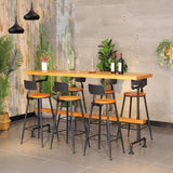 Solid Wood Bar Table Set Modern Rectangle 1/2/7 Pieces Counter Table