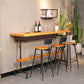 Massivholz-Bartisch-Set, moderner rechteckiger 1/2/7-teiliger Thekentisch