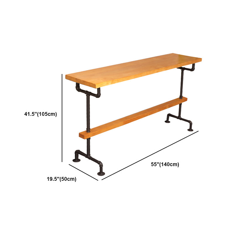 Massivholz-Bartisch-Set, moderner rechteckiger 1/2/7-teiliger Thekentisch