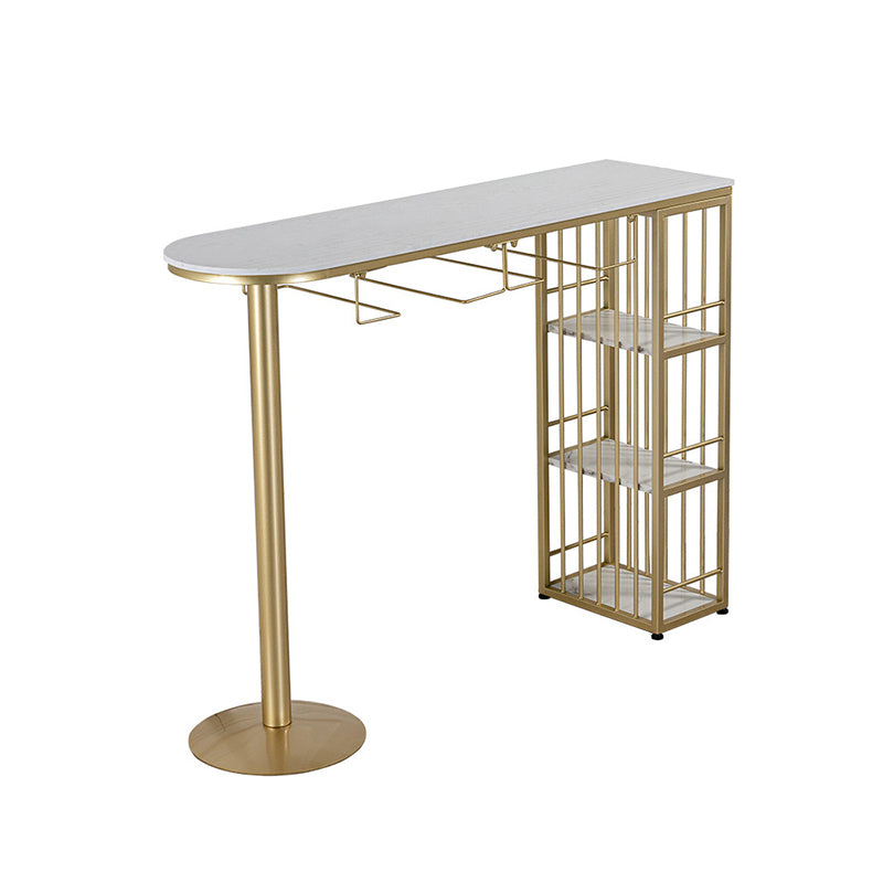 Glam Style Bar Table 1/3 Pieces Faux Marble Counter Table with Upholstered Stools Clearhalo 'Bar Furniture' 'furn' 'furn_home_bar_bar_sets' 'Furniture' 'Home Bars & Bar Sets' 'home_bar_bar_sets' 'Kitchen & Dining Furniture' 6106303