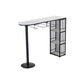 Glam Style Bar Table 1/3 Pieces Faux Marble Counter Table with Upholstered Stools Clearhalo 'Bar Furniture' 'furn' 'furn_home_bar_bar_sets' 'Furniture' 'Home Bars & Bar Sets' 'home_bar_bar_sets' 'Kitchen & Dining Furniture' 6106305