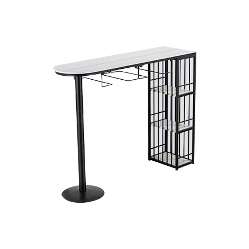 Glam Style Bar Table 1/3 Pieces Faux Marble Counter Table with Upholstered Stools Clearhalo 'Bar Furniture' 'furn' 'furn_home_bar_bar_sets' 'Furniture' 'Home Bars & Bar Sets' 'home_bar_bar_sets' 'Kitchen & Dining Furniture' 6106305