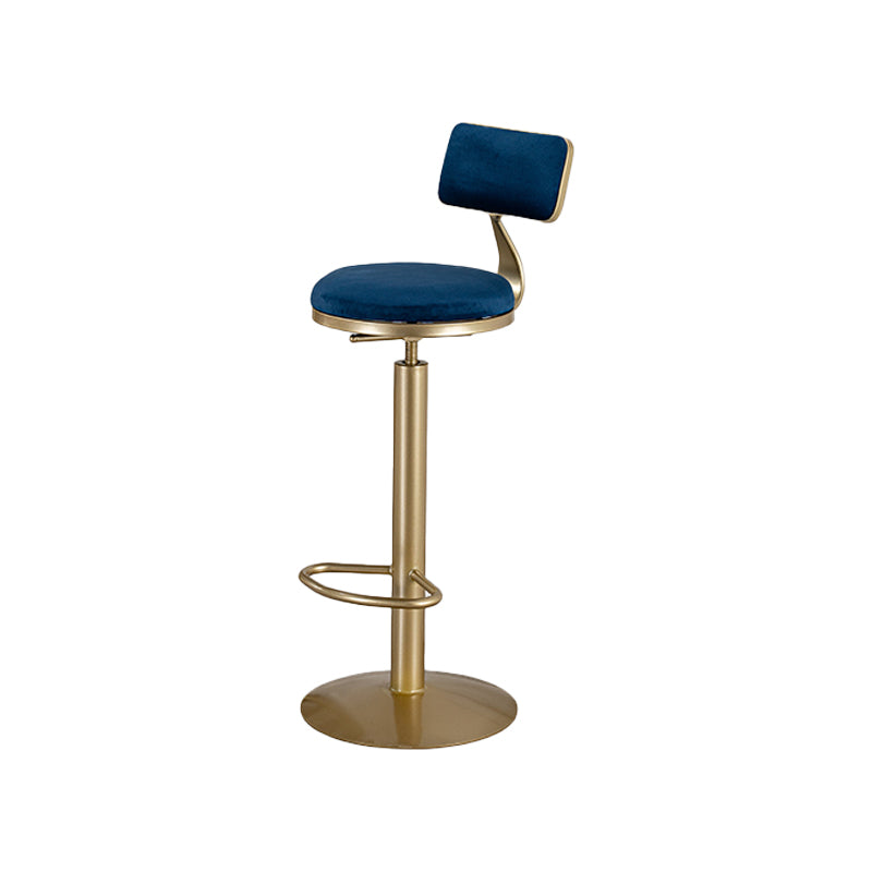 Glam Style Bar Table 1/3 Pieces Faux Marble Counter Table with Upholstered Stools Blue 30"H Stool (Single) Clearhalo 'Bar Furniture' 'furn' 'furn_home_bar_bar_sets' 'Furniture' 'Home Bars & Bar Sets' 'home_bar_bar_sets' 'Kitchen & Dining Furniture' 6106306