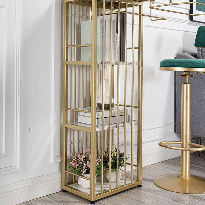 Glam Style Bar Table 1/3 Pieces Faux Marble Counter Table with Upholstered Stools Clearhalo 'Bar Furniture' 'furn' 'furn_home_bar_bar_sets' 'Furniture' 'Home Bars & Bar Sets' 'home_bar_bar_sets' 'Kitchen & Dining Furniture' 6106313