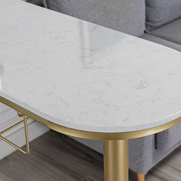 Glam Style Bar Table 1/3 Pieces Faux Marble Counter Table with Upholstered Stools Clearhalo 'Bar Furniture' 'furn' 'furn_home_bar_bar_sets' 'Furniture' 'Home Bars & Bar Sets' 'home_bar_bar_sets' 'Kitchen & Dining Furniture' 6106314