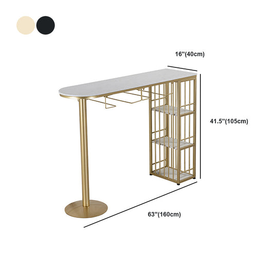 Glam Style Bar Table 1/3 Pieces Faux Marble Counter Table with Upholstered Stools Clearhalo 'Bar Furniture' 'furn' 'furn_home_bar_bar_sets' 'Furniture' 'Home Bars & Bar Sets' 'home_bar_bar_sets' 'Kitchen & Dining Furniture' 6106324