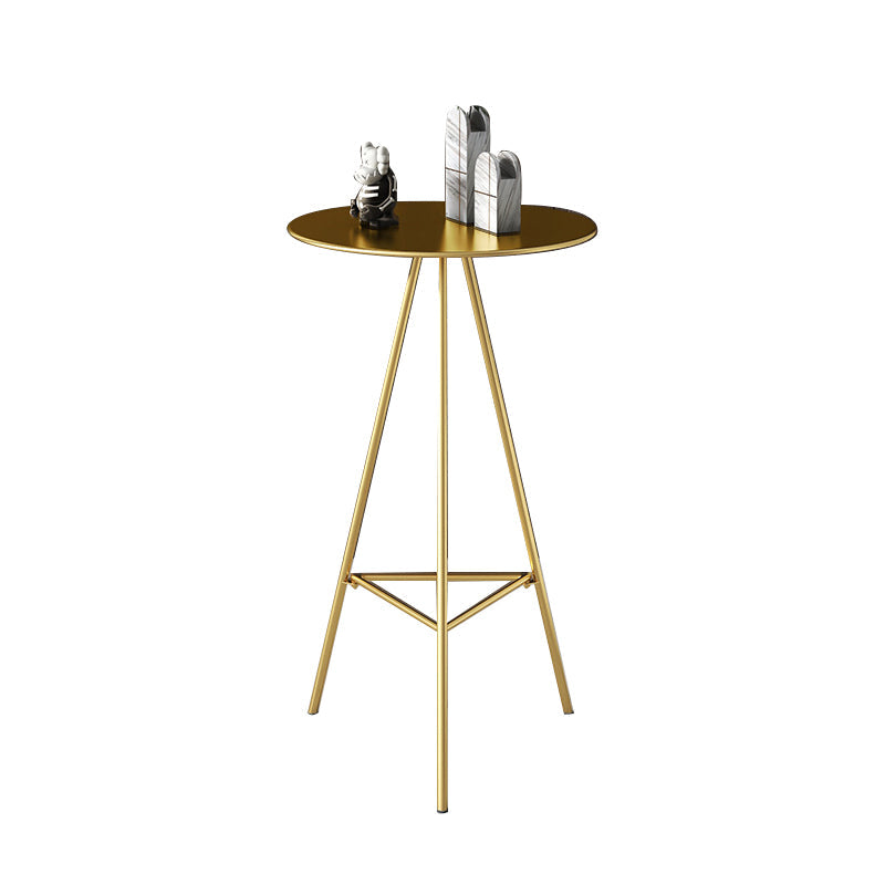Industrial Round Bar Table Set 1/2/3/4 Pieces Gold Iron Bistro Set with Footrest Gold 24"L x 24"W Clearhalo 'Bar Furniture' 'furn' 'furn_home_bar_bar_sets' 'Furniture' 'Home Bars & Bar Sets' 'home_bar_bar_sets' 'Kitchen & Dining Furniture' 6106328