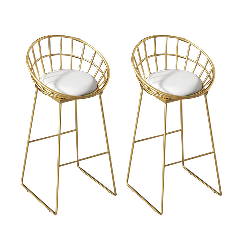 Industrial Round Bar Table Set 1/2/3/4 Pieces Gold Iron Bistro Set with Footrest Gold 30"H Stools (Set of 2) Clearhalo 'Bar Furniture' 'furn' 'furn_home_bar_bar_sets' 'Furniture' 'Home Bars & Bar Sets' 'home_bar_bar_sets' 'Kitchen & Dining Furniture' 6106329