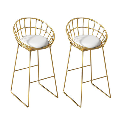 Industrial Round Bar Table Set 1/2/3/4 Pieces Gold Iron Bistro Set with Footrest Gold 30"H Stools (Set of 2) Clearhalo 'Bar Furniture' 'furn' 'furn_home_bar_bar_sets' 'Furniture' 'Home Bars & Bar Sets' 'home_bar_bar_sets' 'Kitchen & Dining Furniture' 6106329