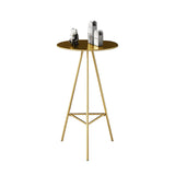 Industrial Round Bar Table Set 1/2/3/4 Pieces Gold Iron Bistro Set with Footrest Clearhalo 'Bar Furniture' 'furn' 'furn_home_bar_bar_sets' 'Furniture' 'Home Bars & Bar Sets' 'home_bar_bar_sets' 'Kitchen & Dining Furniture' 6106333