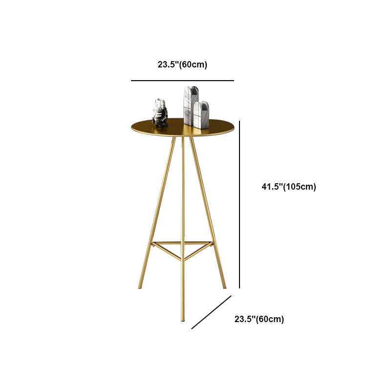 Industrial Round Bar Table Set 1/2/3/4 Pieces Gold Iron Bistro Set with Footrest Clearhalo 'Bar Furniture' 'furn' 'furn_home_bar_bar_sets' 'Furniture' 'Home Bars & Bar Sets' 'home_bar_bar_sets' 'Kitchen & Dining Furniture' 6106338
