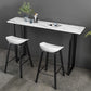 Industrial Rectangle Bar Table Set 1/2/3/5 Pieces Stone Counter Table for Indoor 3 Pieces: White Table, 2 White Stools Clearhalo 'Bar Furniture' 'furn' 'furn_home_bar_bar_sets' 'Furniture' 'Home Bars & Bar Sets' 'home_bar_bar_sets' 'Kitchen & Dining Furniture' 6106343