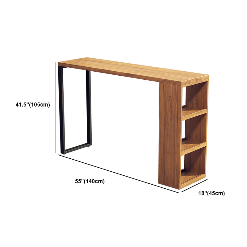 Juego de mesa de bar natural, mesa de mostrador rectangular de madera maciza de 1/3 piezas