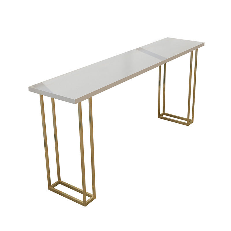1/2/5 Pieces Luxurious Rectangle Pub Table Set Wooden Counter Table with High Stools White 94"L x 16"W Clearhalo 'Bar Furniture' 'furn' 'furn_home_bar_bar_sets' 'Furniture' 'Home Bars & Bar Sets' 'home_bar_bar_sets' 'Kitchen & Dining Furniture' 6106418