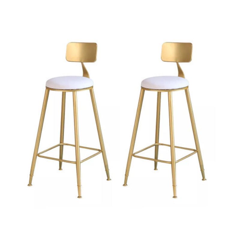 Glam Table and Stool 1/2/3 Pieces Pub Table Set for Dining Room White-Gold 30"H Stools (Set of 2) Clearhalo 'Bar Furniture' 'furn' 'furn_home_bar_bar_sets' 'Furniture' 'Home Bars & Bar Sets' 'home_bar_bar_sets' 'Kitchen & Dining Furniture' 6106440