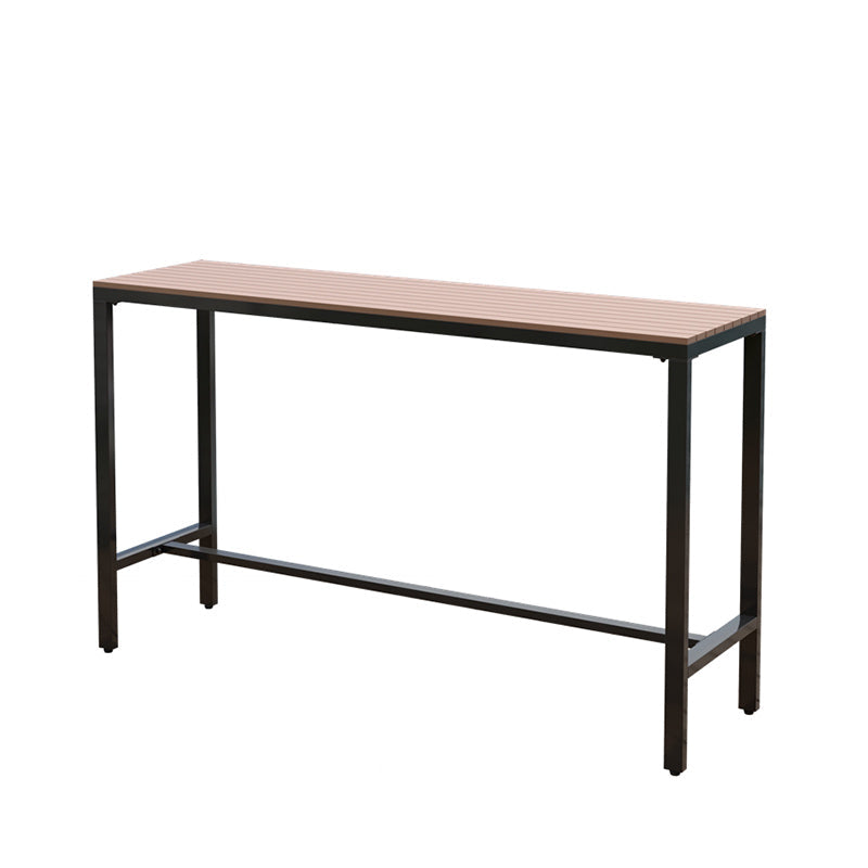 Industrial Faux Wood Pub Table Set 1/5 Pieces Bar Set with Metal Frame Brown 118"L x 16"W Clearhalo 'Bar Furniture' 'furn' 'furn_home_bar_bar_sets' 'Furniture' 'Home Bars & Bar Sets' 'home_bar_bar_sets' 'Kitchen & Dining Furniture' 6106548