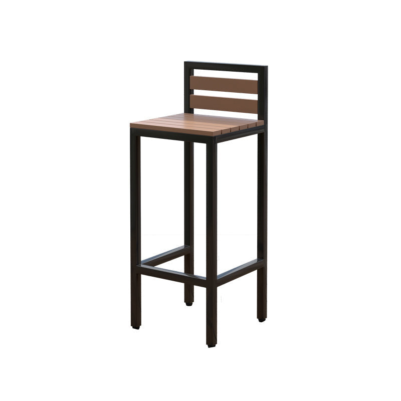 Industrial Faux Wood Pub Table Set 1/5 Pieces Bar Set with Metal Frame Black 30"H Stool (Single) Clearhalo 'Bar Furniture' 'furn' 'furn_home_bar_bar_sets' 'Furniture' 'Home Bars & Bar Sets' 'home_bar_bar_sets' 'Kitchen & Dining Furniture' 6106549