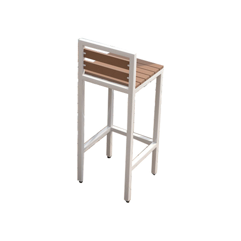 Industrial Faux Wood Pub Table Set 1/5 Pieces Bar Set with Metal Frame White 30"H Stool (Single) Clearhalo 'Bar Furniture' 'furn' 'furn_home_bar_bar_sets' 'Furniture' 'Home Bars & Bar Sets' 'home_bar_bar_sets' 'Kitchen & Dining Furniture' 6106551