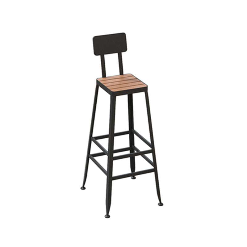 Industrial Faux Wood Pub Table Set 1/5 Pieces Bar Set with Metal Frame Brown 30"H Stool (Single) Clearhalo 'Bar Furniture' 'furn' 'furn_home_bar_bar_sets' 'Furniture' 'Home Bars & Bar Sets' 'home_bar_bar_sets' 'Kitchen & Dining Furniture' 6106553