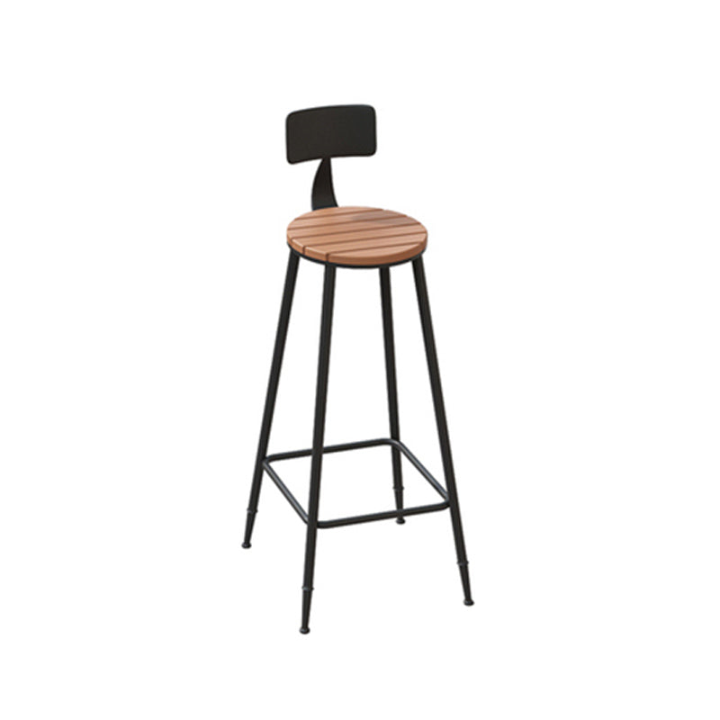 Industrial Faux Wood Pub Table Set 1/5 Pieces Bar Set with Metal Frame Black-Brown 30"H Stool (Single) Clearhalo 'Bar Furniture' 'furn' 'furn_home_bar_bar_sets' 'Furniture' 'Home Bars & Bar Sets' 'home_bar_bar_sets' 'Kitchen & Dining Furniture' 6106555
