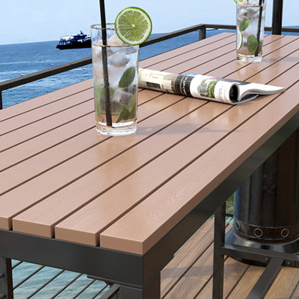 Industrial Faux Wood Pub Table Set 1/5 Pieces Bar Set with Metal Frame Clearhalo 'Bar Furniture' 'furn' 'furn_home_bar_bar_sets' 'Furniture' 'Home Bars & Bar Sets' 'home_bar_bar_sets' 'Kitchen & Dining Furniture' 6106559